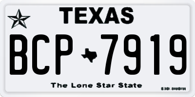 TX license plate BCP7919