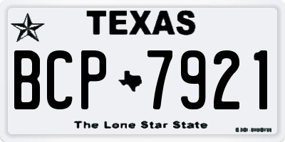 TX license plate BCP7921