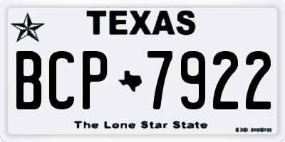 TX license plate BCP7922