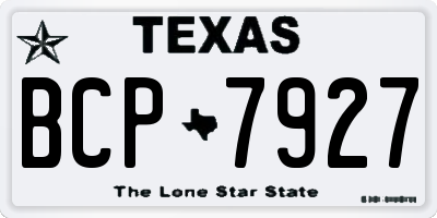 TX license plate BCP7927