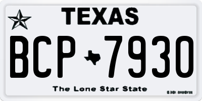 TX license plate BCP7930