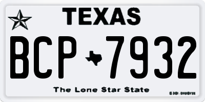 TX license plate BCP7932