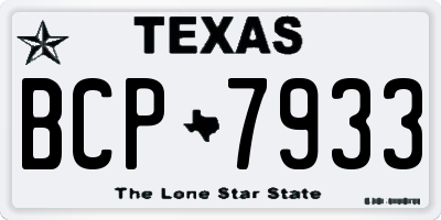 TX license plate BCP7933