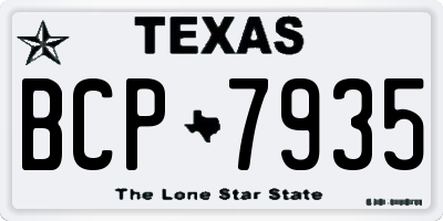TX license plate BCP7935