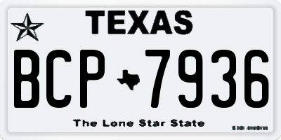 TX license plate BCP7936