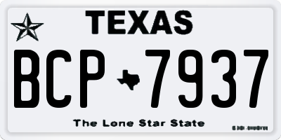 TX license plate BCP7937
