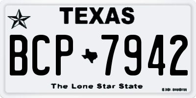 TX license plate BCP7942