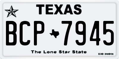 TX license plate BCP7945
