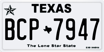 TX license plate BCP7947