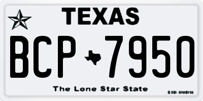 TX license plate BCP7950