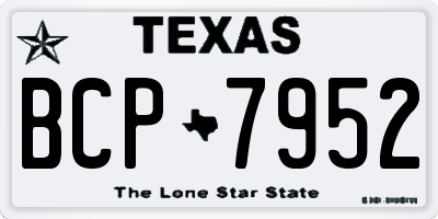 TX license plate BCP7952