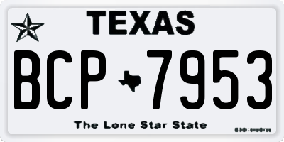 TX license plate BCP7953