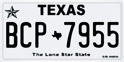 TX license plate BCP7955