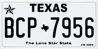 TX license plate BCP7956