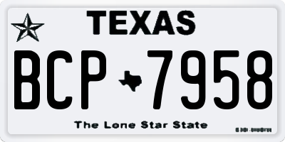 TX license plate BCP7958