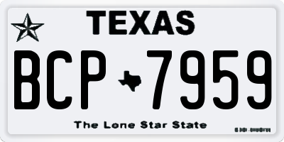 TX license plate BCP7959