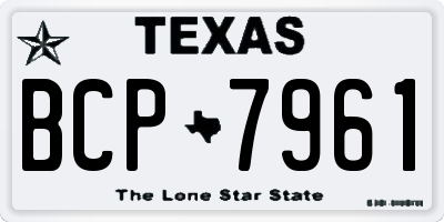 TX license plate BCP7961