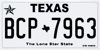 TX license plate BCP7963