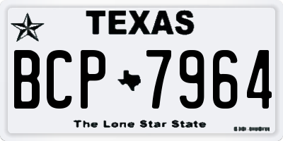 TX license plate BCP7964