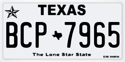 TX license plate BCP7965
