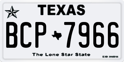 TX license plate BCP7966