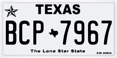 TX license plate BCP7967