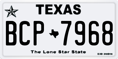 TX license plate BCP7968