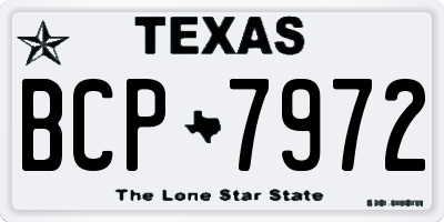 TX license plate BCP7972