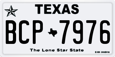 TX license plate BCP7976