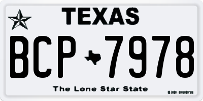 TX license plate BCP7978