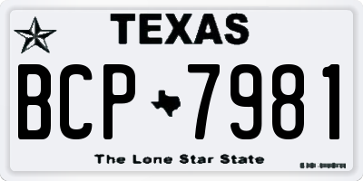 TX license plate BCP7981