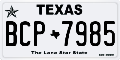 TX license plate BCP7985