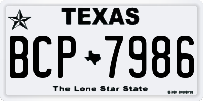 TX license plate BCP7986