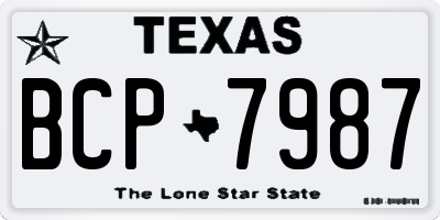 TX license plate BCP7987