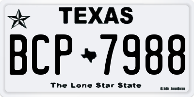 TX license plate BCP7988