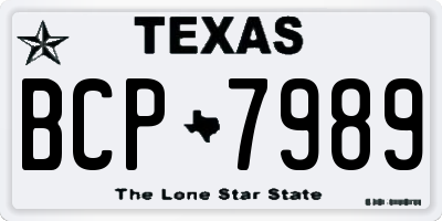 TX license plate BCP7989