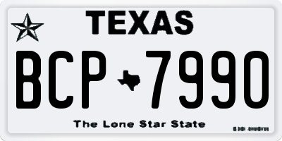 TX license plate BCP7990