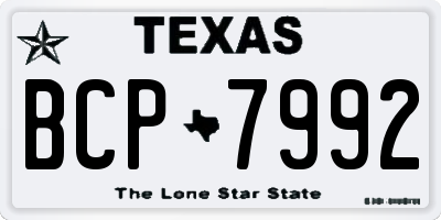 TX license plate BCP7992