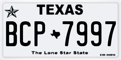 TX license plate BCP7997