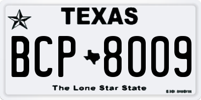 TX license plate BCP8009