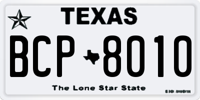 TX license plate BCP8010