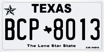 TX license plate BCP8013