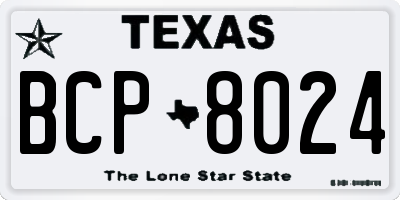 TX license plate BCP8024