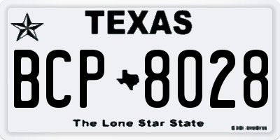 TX license plate BCP8028