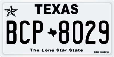 TX license plate BCP8029