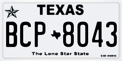 TX license plate BCP8043