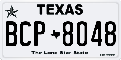 TX license plate BCP8048
