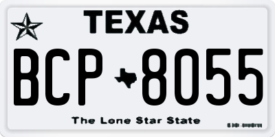 TX license plate BCP8055