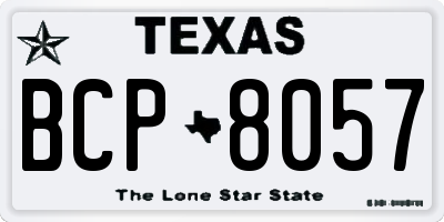 TX license plate BCP8057