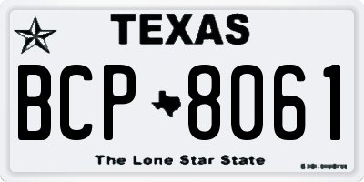 TX license plate BCP8061